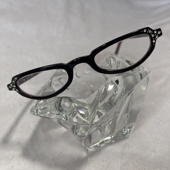Ellen Tracy Cat Eye Eyeglasses Rhinestone 2x Mag Readers - Picture 1 of 4